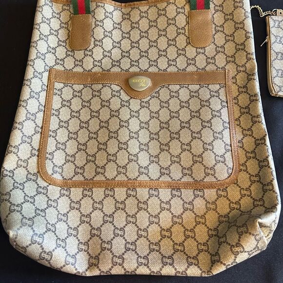 Gucci Plus Beige and Brown Tote Bag Good Vintage - Picture 2 of 13